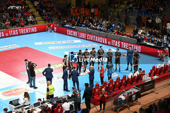 2023-05-10 - Cucine Lube Civitanova players take to the volleyball court - PLAY OFF - FINAL - CUCINE LUBE CIVITANOVA VS ITAS TRENTINO - SUPERLEAGUE SERIE A - VOLLEYBALL