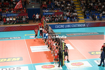 2023-11-05 - Cucine Lube Civitanova and Sir Susa Vim Perugia players take to the volleyball court - CUCINE LUBE CIVITANOVA VS SIR SAFETY SUSA VIM PERUGIA - SUPERLEAGUE SERIE A - VOLLEYBALL