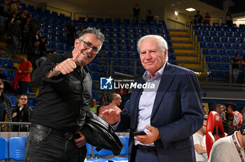 2023-11-05 - Sir Susa Vim Perugia's President Gino Sirci and Vice President of Cucine Lube Civitanova's Albino Massaccesi - CUCINE LUBE CIVITANOVA VS SIR SAFETY SUSA VIM PERUGIA - SUPERLEAGUE SERIE A - VOLLEYBALL