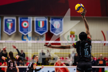 2023-02-01 - Loveth Omoruyi #15 of UYBA Unet E-Work Busto Arsizio in action during CEV Cup women 2022/23 volleyball match between UYBA Unet E-Work Busto Arsizio and THY Istanbul at E-Work Arena, Busto Arsizio, Italy on February 01, 2023 - E-WORK BUSTO ARSIZIO VS THY ISTANBUL - CEV CUP WOMEN - VOLLEYBALL