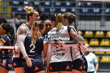 2023-11-14 - FKB Power Cats Dudingen Volley Freuen celebrates point during Volley CEV match between Reale Mutua Fener Chieri '76 and FKB Power Cats Dudingen Volley Freuen at PalaRuffini, Torino - REALE MUTUA FENERA CHIERI VS FKB POWER CATS DUDINGEN - CEV CUP WOMEN - VOLLEYBALL