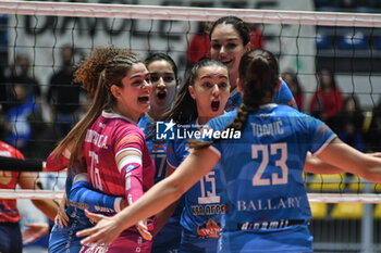 2023-12-07 - Zeleznicar - Lajkov celebrates scoring during CEV Volleyball Cup match between Reale Mutua Fenera Chieri '76 and Zeleznicar - Lajkov at PalaRuffini, Torino - REALE MUTUA TENERA CHIERI 76 VS ZELEZNICAR LAJKOVAC - CEV CUP WOMEN - VOLLEYBALL