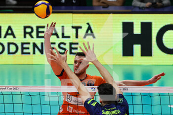 2023-02-15 - Crtomir Bosnjak (Valsa Group Modena)(ACH Ljubljana) In action during the match of CEV Cup Volley Championship season 22/23 at Palapanini in Modena (Italy) - VALSA GROUP MODENA VS ACH LJUBLJANA - CEV CUP - VOLLEYBALL