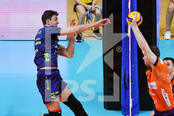2023-02-15 - Tobias Krick (Valsa Group Modena)(ACH Ljubljana) In action during the match of CEV Cup Volley Championship season 22/23 at Palapanini in Modena (Italy) - VALSA GROUP MODENA VS ACH LJUBLJANA - CEV CUP - VOLLEYBALL