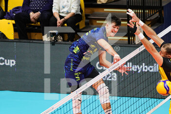 08/03/2023 - Tommaso Rinaldi (Valsa Group Modena)(PGE Sera Belchatow) In action during the match of CEV Cup semifinal season 22/23 at Palapanini in Modena (Italy) on 8th of March 2023
 - VALSA GROUP MODENA VS PGE SKRA BELCHATOW - CEV CUP - VOLLEY