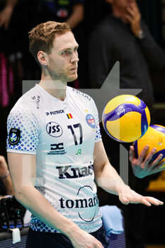 2023-03-29 - Rune Fasteland (Valsa Group Modena)(Knack Roeselare) In action during the Final of the CEV Cup Men league season 22/23 at PalaPanini in Modena (Italy) on 29th of March 2023 - FINAL - VALSA GROUP MODENA VS KNACK ROESELARE - CEV CUP - VOLLEYBALL