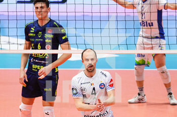 2023-03-29 - Stijn D'Hulst (Valsa Group Modena)(Knack Roeselare) In action during the Final of the CEV Cup Men league season 22/23 at PalaPanini in Modena (Italy) on 29th of March 2023 - FINAL - VALSA GROUP MODENA VS KNACK ROESELARE - CEV CUP - VOLLEYBALL