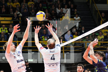 2023-03-29 - Stijn D'Hulst (Valsa Group Modena)(Knack Roeselare) In action during the Final of the CEV Cup Men league season 22/23 at PalaPanini in Modena (Italy) on 29th of March 2023 - FINAL - VALSA GROUP MODENA VS KNACK ROESELARE - CEV CUP - VOLLEYBALL