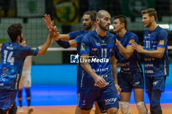 2023-11-29 - Happiness of Thomas Beretta and Fernando Kreling (Vero Volley Monza) during CEV Volleyball Cup Men 2024 match between Miny VeroVolley Monza and Sporting CP Lisbona at Opiquad Arena, Monza, Italy on November 29, 2023 - MINT VERO VOLLEY MONZA VS SPORTING LISBONA - CEV CUP - VOLLEYBALL