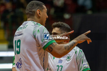 2023-12-21 - Happiness of Hernandez Ramos Fernando (Panathinaikos Athens) during CEV Volleyball Cup Men 2024 match between Mint VeroVolley Monza and Panathinaikos Athens at Opiquad Arena, Monza, Italy on December 21, 2023 - MINT VERO VOLLEY MONZA VS PANATHINAIKOS ATHENS - CHALLENGE CUP MEN - VOLLEYBALL