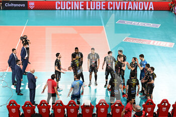 15/03/2023 - Cucine Lube Civitanova players take to the volleyball court - CUCINE LUBE CIVITANOVA VS HALKBANK ANKARA - CHAMPIONS LEAGUE MEN - VOLLEY