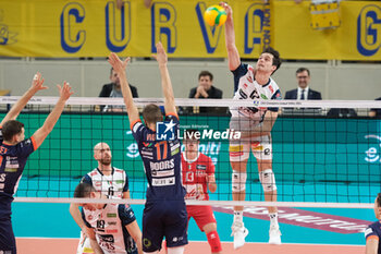 2023-11-23 - Giulio Magalini of ITAS Trentino Volley in action during the match between ITAS Trentino Volley and Odbojkarski Klub ACH Volley Ljubljana, Pool B CEV Men Volley Champions League 2023/2024 at Il T Quotidiano Arena on November 23, 2023, Trento, Italy. - ITAS TRENTINO VS ACH VOLLEY LJUBLJANA - CHAMPIONS LEAGUE MEN - VOLLEYBALL