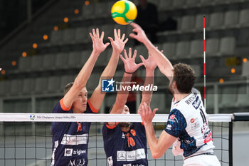 2023-11-23 - Block of Jan Pokersnik of Odbojkarski Club ACH Volley Ljubljana during the match between ITAS Trentino Volley and Odbojkarski Klub ACH Volley Ljubljana, Pool B CEV Men Volley Champions League 2023/2024 at Il T Quotidiano Arena on November 23, 2023, Trento, Italy. - ITAS TRENTINO VS ACH VOLLEY LJUBLJANA - CHAMPIONS LEAGUE MEN - VOLLEYBALL