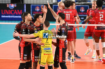 2023-12-21 - Cucine Lube Civitanova's team rejoices after a point - CUCINE LUBE CIVITANOVA VS VK LVI PRAHA - CHAMPIONS LEAGUE MEN - VOLLEYBALL