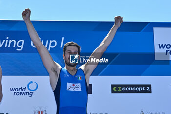2024-04-14 - Men's Single Sculls: Davide Mumolo (ITA) bronze medal - WORLD ROWING CUP - ROWING - OTHER SPORTS