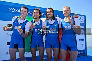 14/04/2024 - Men's Four: Matteo Lodo - Giovanni Abagnale - Giuseppe Vicino - Nicholas Kohl (ITA) gold medal - WORLD ROWING CUP - CANOTTAGGIO - ALTRO