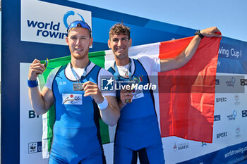 14/04/2024 - Men's Double Sculls: Luca Rambaldi - Matteo Sartori (ITA) silver medal - WORLD ROWING CUP - CANOTTAGGIO - ALTRO