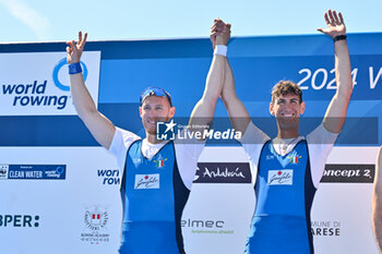 2024-04-14 - Men's Double Sculls: Luca Rambaldi - Matteo Sartori (ITA) silver medal - WORLD ROWING CUP - ROWING - OTHER SPORTS