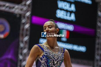 2024-02-18 - Viola Sella of Forza e Coraggio Milano seen during Rhythmic Gymnastics FGI Serie A1 2024 at PalaTricalle, Chieti, Italy on February 17, 2024 - RHYTHMIC GYMNASTIC - SERIE A1/A2 - GYMNASTICS - OTHER SPORTS