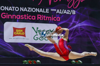 2024-02-18 - Milena Baldassarri of Ginnastica Fabriano seen during Rhythmic Gymnastics FGI Serie A1 2024 at PalaTricalle, Chieti, Italy on February 17, 2024 - RHYTHMIC GYMNASTIC - SERIE A1/A2 - GYMNASTICS - OTHER SPORTS