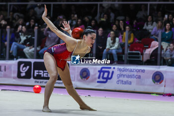 2024-02-18 - Milena Baldassarri of Ginnastica Fabriano seen during Rhythmic Gymnastics FGI Serie A1 2024 at PalaTricalle, Chieti, Italy on February 17, 2024 - RHYTHMIC GYMNASTIC - SERIE A1/A2 - GYMNASTICS - OTHER SPORTS
