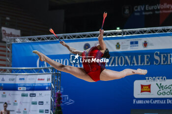 2024-03-17 - Milena Baldassarri of Ginnastica Fabriano during Rhythmic Gymnastics FGI Serie A 2024 at PalaPrometeo, Ancona, Italy on March 16, 2024 - RHYTHMIC GYMNASTIC - SERIE A1/A2 - GYMNASTICS - OTHER SPORTS