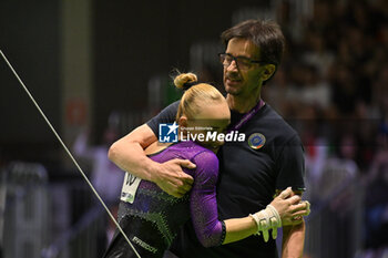 2024-05-04 - Alice D'Amato (ITA) Gold Uneven Bars with the coach Marco Campodonico - EUROPEAN ARTISTIC GYMNASTIC CHAMPIONSHIPS - WOMEN - GYMNASTICS - OTHER SPORTS
