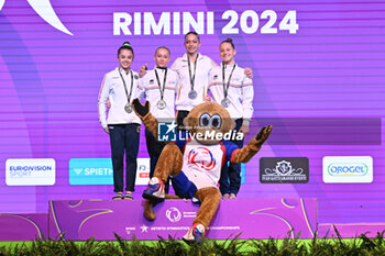 05/05/2024 - Medal ceremony Uneven Bars: gold Colas Elena (FRA) and Giulia Perotti (ITA), bronze CHASSAT Lola (FRA), GHEKIERE Sien (BEL) - EUROPEAN ARTISTIC GYMNASTIC CHAMPIONSHIPS - WOMEN - GINNASTICA - ALTRO