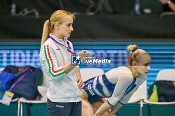 05/05/2024 - Asia D'Amato with the twin Alice D'Amato cheering during a teammeates floor routine - EUROPEAN ARTISTIC GYMNASTIC CHAMPIONSHIPS - WOMEN - GINNASTICA - ALTRO