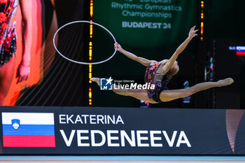 2024-05-26 - Ekaterina Vedeneeva (SLO) during 40th European Rhythmic Gymnastics Championships Budapest 2024 at Papp Laszlo Budapest Sportarena, Budapest, Hungary on May 26, 2024 - 40TH EUROPEAN RHYTHMIC CHAMPIONSHIPS SENIOR INDIVIDUALS & GROUPS AND JUNIOR INDIVIDUALS - GYMNASTICS - OTHER SPORTS