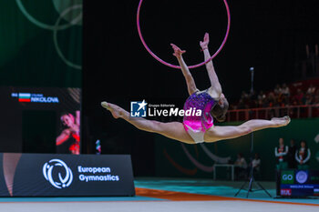 2024-05-26 - Stiliana Nikolova (BUL) during 40th European Rhythmic Gymnastics Championships Budapest 2024 at Papp Laszlo Budapest Sportarena, Budapest, Hungary on May 26, 2024 - 40TH EUROPEAN RHYTHMIC CHAMPIONSHIPS SENIOR INDIVIDUALS & GROUPS AND JUNIOR INDIVIDUALS - GYMNASTICS - OTHER SPORTS