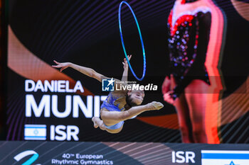 2024-05-26 - Daniela Munits (ISR) during 40th European Rhythmic Gymnastics Championships Budapest 2024 at Papp Laszlo Budapest Sportarena, Budapest, Hungary on May 26, 2024 - 40TH EUROPEAN RHYTHMIC CHAMPIONSHIPS SENIOR INDIVIDUALS & GROUPS AND JUNIOR INDIVIDUALS - GYMNASTICS - OTHER SPORTS