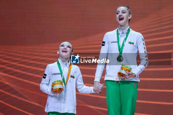 2024-05-26 - (R-L) Boryana Kaleyn (BUL) gold medal with Stiliana Nikolova (BUL) silver medal at  Finals Hoop Senior during 40th European Rhythmic Gymnastics Championships Budapest 2024 at Papp Laszlo Budapest Sportarena, Budapest, Hungary on May 26, 2024 - 40TH EUROPEAN RHYTHMIC CHAMPIONSHIPS SENIOR INDIVIDUALS & GROUPS AND JUNIOR INDIVIDUALS - GYMNASTICS - OTHER SPORTS