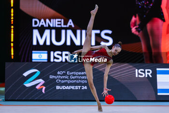 2024-05-26 - Daniela Munits (ISR) during 40th European Rhythmic Gymnastics Championships Budapest 2024 at Papp Laszlo Budapest Sportarena, Budapest, Hungary on May 26, 2024 - 40TH EUROPEAN RHYTHMIC CHAMPIONSHIPS SENIOR INDIVIDUALS & GROUPS AND JUNIOR INDIVIDUALS - GYMNASTICS - OTHER SPORTS