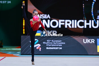 2024-05-26 - Taisiia Onofriichuk (UKR) during 40th European Rhythmic Gymnastics Championships Budapest 2024 at Papp Laszlo Budapest Sportarena, Budapest, Hungary on May 26, 2024 - 40TH EUROPEAN RHYTHMIC CHAMPIONSHIPS SENIOR INDIVIDUALS & GROUPS AND JUNIOR INDIVIDUALS - GYMNASTICS - OTHER SPORTS