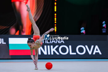 2024-05-26 - Stiliana Nikolova (BUL) during 40th European Rhythmic Gymnastics Championships Budapest 2024 at Papp Laszlo Budapest Sportarena, Budapest, Hungary on May 26, 2024 - 40TH EUROPEAN RHYTHMIC CHAMPIONSHIPS SENIOR INDIVIDUALS & GROUPS AND JUNIOR INDIVIDUALS - GYMNASTICS - OTHER SPORTS