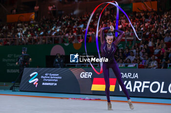 2024-05-26 - Darja Varfolomeev (GER) seen during 40th European Rhythmic Gymnastics Championships Budapest 2024 at Papp Laszlo Budapest Sportarena, Budapest, Hungary on May 26, 2024 - 40TH EUROPEAN RHYTHMIC CHAMPIONSHIPS SENIOR INDIVIDUALS & GROUPS AND JUNIOR INDIVIDUALS - GYMNASTICS - OTHER SPORTS