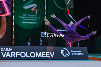 2024-05-26 - Darja Varfolomeev (GER) seen during 40th European Rhythmic Gymnastics Championships Budapest 2024 at Papp Laszlo Budapest Sportarena, Budapest, Hungary on May 26, 2024 - 40TH EUROPEAN RHYTHMIC CHAMPIONSHIPS SENIOR INDIVIDUALS & GROUPS AND JUNIOR INDIVIDUALS - GYMNASTICS - OTHER SPORTS