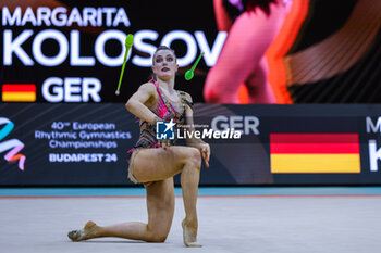 2024-05-26 - Margarita Kolosov (GER) seen during 40th European Rhythmic Gymnastics Championships Budapest 2024 at Papp Laszlo Budapest Sportarena, Budapest, Hungary on May 26, 2024 - 40TH EUROPEAN RHYTHMIC CHAMPIONSHIPS SENIOR INDIVIDUALS & GROUPS AND JUNIOR INDIVIDUALS - GYMNASTICS - OTHER SPORTS