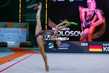 2024-05-26 - Margarita Kolosov (GER) seen during 40th European Rhythmic Gymnastics Championships Budapest 2024 at Papp Laszlo Budapest Sportarena, Budapest, Hungary on May 26, 2024 - 40TH EUROPEAN RHYTHMIC CHAMPIONSHIPS SENIOR INDIVIDUALS & GROUPS AND JUNIOR INDIVIDUALS - GYMNASTICS - OTHER SPORTS