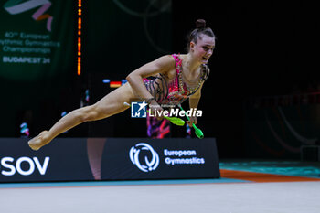 2024-05-26 - Margarita Kolosov (GER) seen during 40th European Rhythmic Gymnastics Championships Budapest 2024 at Papp Laszlo Budapest Sportarena, Budapest, Hungary on May 26, 2024 - 40TH EUROPEAN RHYTHMIC CHAMPIONSHIPS SENIOR INDIVIDUALS & GROUPS AND JUNIOR INDIVIDUALS - GYMNASTICS - OTHER SPORTS