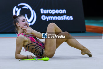 2024-05-26 - Margarita Kolosov (GER) seen during 40th European Rhythmic Gymnastics Championships Budapest 2024 at Papp Laszlo Budapest Sportarena, Budapest, Hungary on May 26, 2024 - 40TH EUROPEAN RHYTHMIC CHAMPIONSHIPS SENIOR INDIVIDUALS & GROUPS AND JUNIOR INDIVIDUALS - GYMNASTICS - OTHER SPORTS