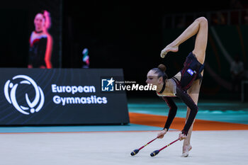 2024-05-26 - Daniela Munits (ISR) seen during 40th European Rhythmic Gymnastics Championships Budapest 2024 at Papp Laszlo Budapest Sportarena, Budapest, Hungary on May 26, 2024 - 40TH EUROPEAN RHYTHMIC CHAMPIONSHIPS SENIOR INDIVIDUALS & GROUPS AND JUNIOR INDIVIDUALS - GYMNASTICS - OTHER SPORTS