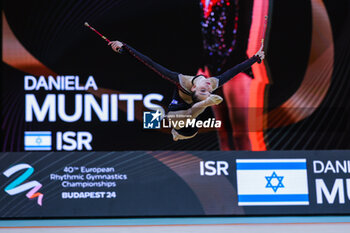 2024-05-26 - Daniela Munits (ISR) seen during 40th European Rhythmic Gymnastics Championships Budapest 2024 at Papp Laszlo Budapest Sportarena, Budapest, Hungary on May 26, 2024 - 40TH EUROPEAN RHYTHMIC CHAMPIONSHIPS SENIOR INDIVIDUALS & GROUPS AND JUNIOR INDIVIDUALS - GYMNASTICS - OTHER SPORTS