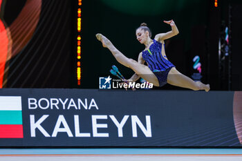 2024-05-26 - Boryana Kaleyn (BUL) seen during 40th European Rhythmic Gymnastics Championships Budapest 2024 at Papp Laszlo Budapest Sportarena, Budapest, Hungary on May 26, 2024 - 40TH EUROPEAN RHYTHMIC CHAMPIONSHIPS SENIOR INDIVIDUALS & GROUPS AND JUNIOR INDIVIDUALS - GYMNASTICS - OTHER SPORTS