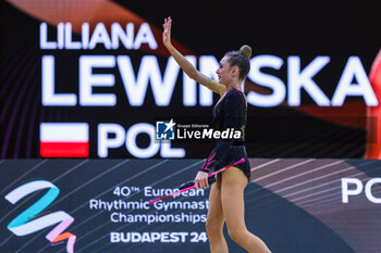 2024-05-26 - Liliana Lewinska (POL) seen during 40th European Rhythmic Gymnastics Championships Budapest 2024 at Papp Laszlo Budapest Sportarena, Budapest, Hungary on May 26, 2024 - 40TH EUROPEAN RHYTHMIC CHAMPIONSHIPS SENIOR INDIVIDUALS & GROUPS AND JUNIOR INDIVIDUALS - GYMNASTICS - OTHER SPORTS