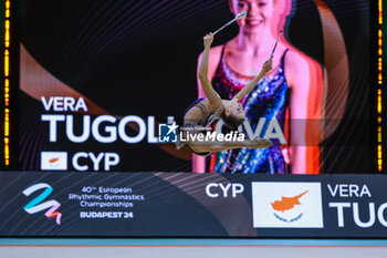 2024-05-26 - Vera Tugolukova (CYP) seen during 40th European Rhythmic Gymnastics Championships Budapest 2024 at Papp Laszlo Budapest Sportarena, Budapest, Hungary on May 26, 2024 - 40TH EUROPEAN RHYTHMIC CHAMPIONSHIPS SENIOR INDIVIDUALS & GROUPS AND JUNIOR INDIVIDUALS - GYMNASTICS - OTHER SPORTS