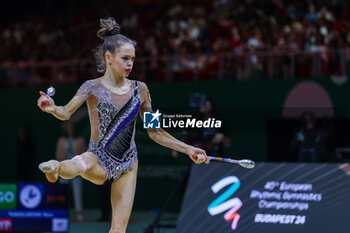 2024-05-26 - Vera Tugolukova (CYP) seen during 40th European Rhythmic Gymnastics Championships Budapest 2024 at Papp Laszlo Budapest Sportarena, Budapest, Hungary on May 26, 2024 - 40TH EUROPEAN RHYTHMIC CHAMPIONSHIPS SENIOR INDIVIDUALS & GROUPS AND JUNIOR INDIVIDUALS - GYMNASTICS - OTHER SPORTS