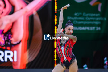 2024-05-26 - Milena Baldassarri (ITA) seen during 40th European Rhythmic Gymnastics Championships Budapest 2024 at Papp Laszlo Budapest Sportarena, Budapest, Hungary on May 26, 2024 - 40TH EUROPEAN RHYTHMIC CHAMPIONSHIPS SENIOR INDIVIDUALS & GROUPS AND JUNIOR INDIVIDUALS - GYMNASTICS - OTHER SPORTS