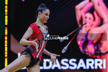 2024-05-26 - Milena Baldassarri (ITA) seen during 40th European Rhythmic Gymnastics Championships Budapest 2024 at Papp Laszlo Budapest Sportarena, Budapest, Hungary on May 26, 2024 - 40TH EUROPEAN RHYTHMIC CHAMPIONSHIPS SENIOR INDIVIDUALS & GROUPS AND JUNIOR INDIVIDUALS - GYMNASTICS - OTHER SPORTS